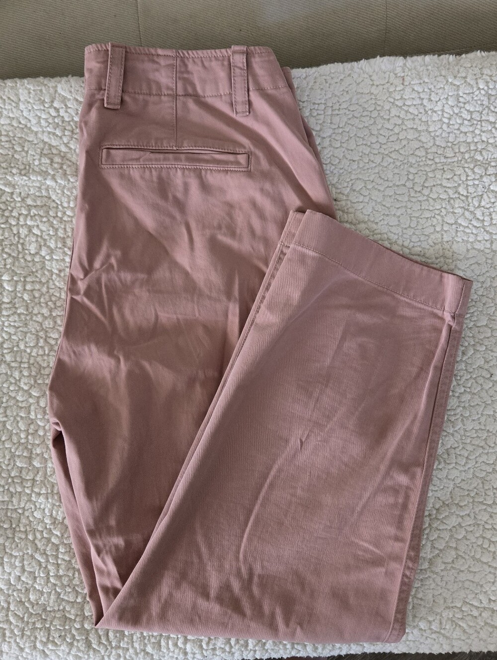 GAP Ladies Downtown Khakis, Mid Rise, Size 8 Petite, Fawn Beige (Dusty Rose)